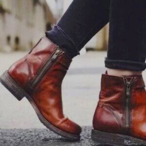 FRYE Veronica Seam Short Moto Double Zip Ankle Boots - Size 8